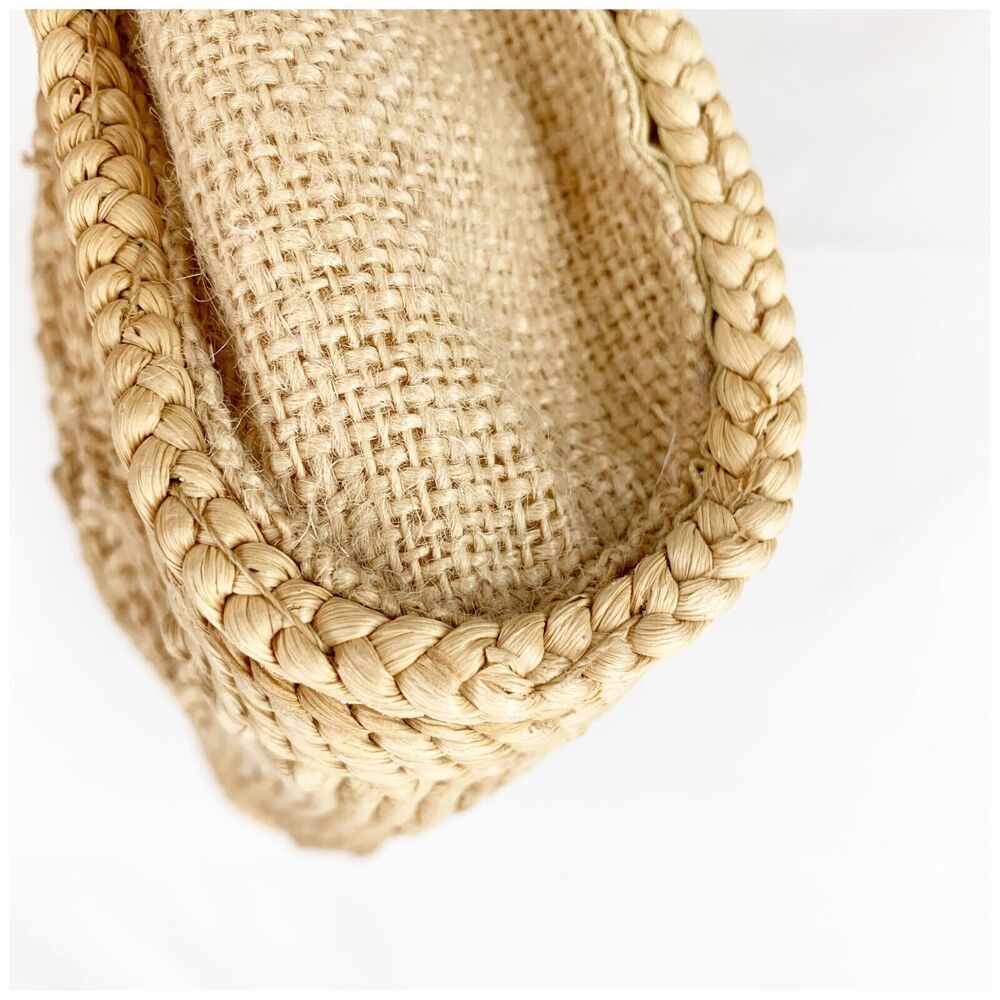 Cottagecore Natural Straw Shoulder Bag NEW Tote Floral Woven Lightweight NWT - Picture 8 of 14